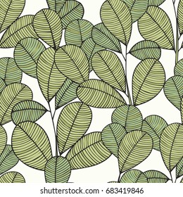 Stylized branches. Hand drawing. Seamless vector pattern for design of covers, clothes, wallpapers, textiles, accessories, curtains, packaging and wrapping paper
