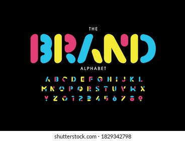 Stylized brand alphabet font vector