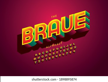 Stylized brave alphabet font vector