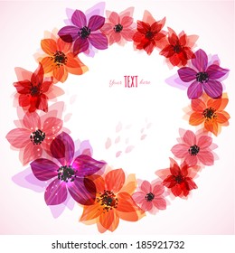 Stylized bright flowers. Abstract floral background.