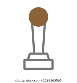 Stylized bronze trophy icon symbolizing achievement, success and competition