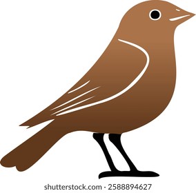 A stylized brown bird icon, perched on a branch, representing nature, wildlife, and freedom