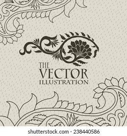 stylized brown flower pattern with the inscription on a light beige background with a thin light pattern on the sides
