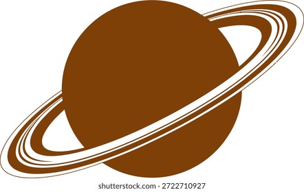 Planeta marrón estilizado con anillos