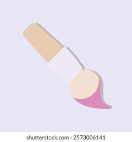 Stylized Brush Illustration with Light Pink Paint for Creative Projects and Designs