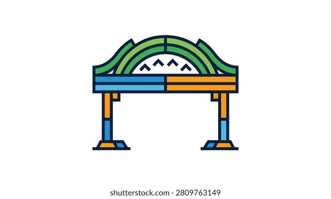 Stylized building facade representing architecture, construction, and gateway design.