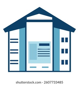 Stylized Building Icon Design Illustration 