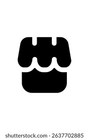 A stylized building representing a shop or store. Icon of a marketplace or retail establishment