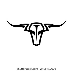 Stylized Bull skull vector logo concept. Isolated on white background.