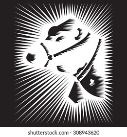 Vector de toros estilizado sobre fondo negro 