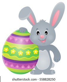 Stylized bunny with Easter egg theme 1 - eps10 vector illustration.