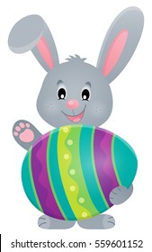 Stylized bunny with Easter egg theme 3 - eps10 vector illustration.