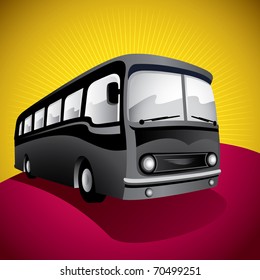 Stylized bus illustration. Vector illustration.