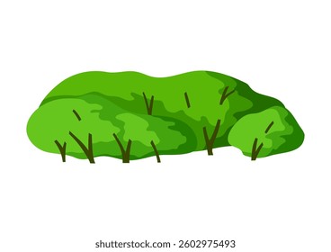Stylized bush with leaves. Natural summer or spring image.