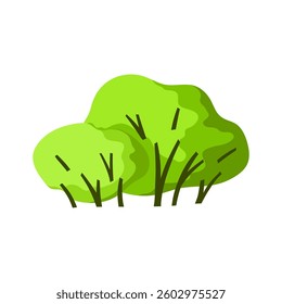 Stylized bush with leaves. Natural summer or spring image.