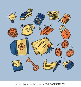 Elementos de negocios estilizados adecuados para su diseño de póster