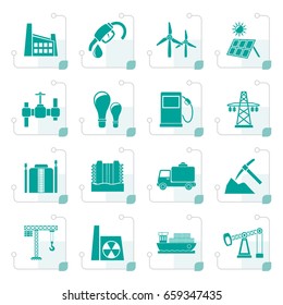Stylized Business and industry icons - vector icon set