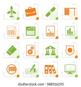 Stylized Business and Office Icons - Vector Icon Set 2