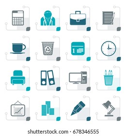 Stylized Business and office icons - vector icon set