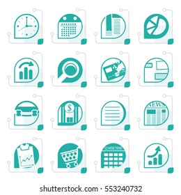 Stylized Business and Office  Internet Icons - Vector Icon Set 