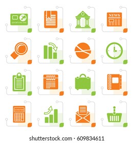 Stylized Business and Office Realistic Internet Icons - Vector Icon Set 3
