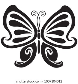 stylized butterfly in black color vector