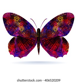 Stylized butterfly. Isolated on white background.