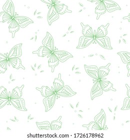 Stylized butterfly seamless pattern. Vector illustration.