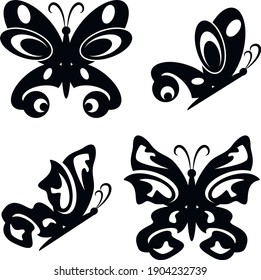 Stylized Butterflys in black color