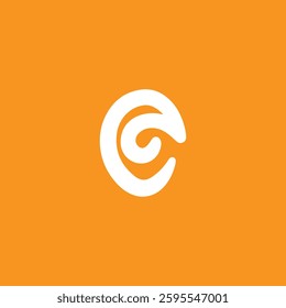 stylized c shape logo design 