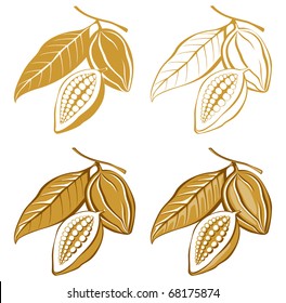 stylized cacao beans icons