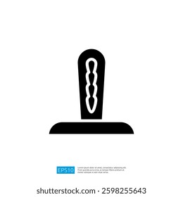Stylized Cactus Icon Representing Growth and Nature in Minimalist Black and White Design with Simple Shapes