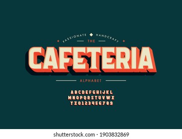 Stylized cafeteria alphabet font vector