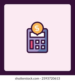 Stylized Calculator Icon Depicting Finances and Accounting Practices