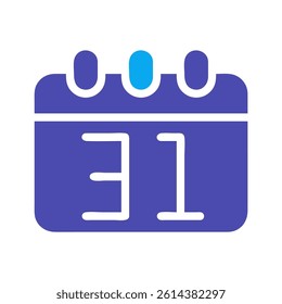 Stylized Calendar Icon with 31st Day Indication