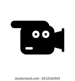 Stylized Camcorder Graphic with Two Circular Lens Elements Design