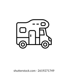Stylized Camper Van Illustration for Travel and Adventure Themes