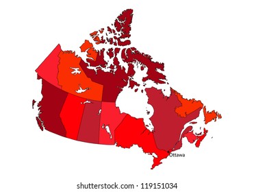 stylized Canada map on white background