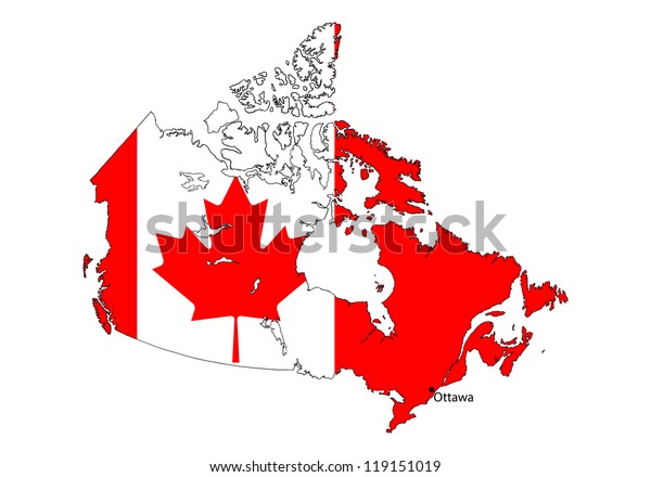 Stylized Canada Map On White Background Stock Vector (Royalty Free ...