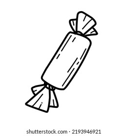 Stylized candy cane in doodle style on the background