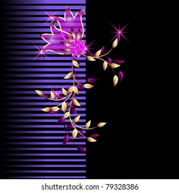 Stylized card with flowers