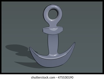 Stylized cartoon anchor