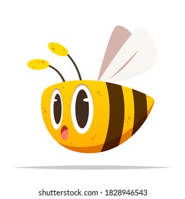 Stylized cartoon bee vector isolated illustration