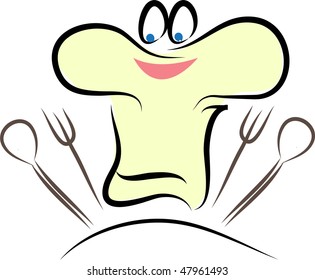 Stylized cartoon chef hat