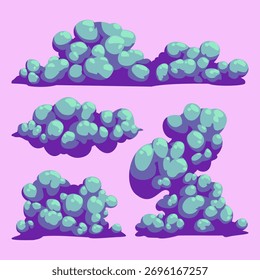 Stylized cartoon clouds vector collection