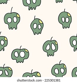 stylized cartoon skulls seamless pattern 