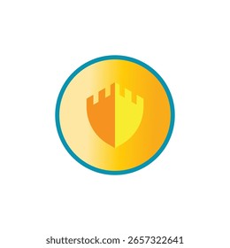 Design estilizado de símbolo e vetor de logotipo Castle