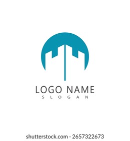 Diseño estilizado del Vector y del símbolo del logotipo del castillo