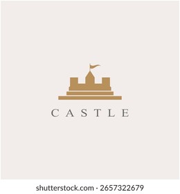 Diseño estilizado del Vector y del símbolo del logotipo del castillo