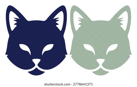 Stylized cat faces simple